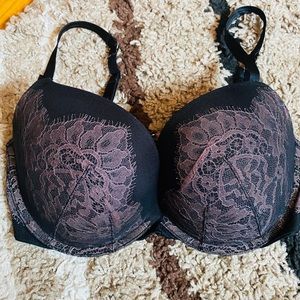 Black & Purple Lace VS Push Up Bra